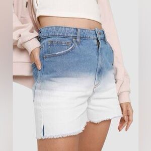 LOFT Blue and White Gradient Jean Shorts